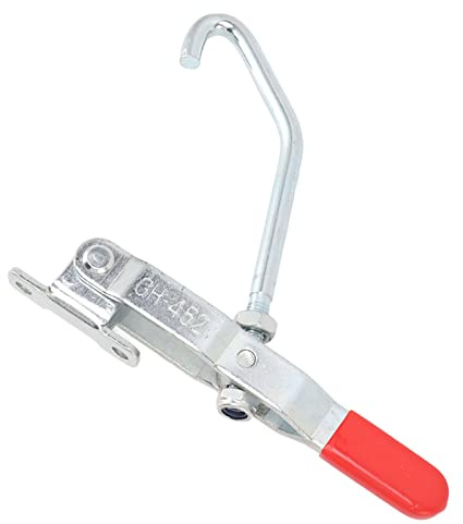 Oumefar Hook Type Draw Latch J Hook Type Toggle Clamp 170kg High Clamping Force Quick Release Pull Latch for Door Case Trunk Smoker Lid