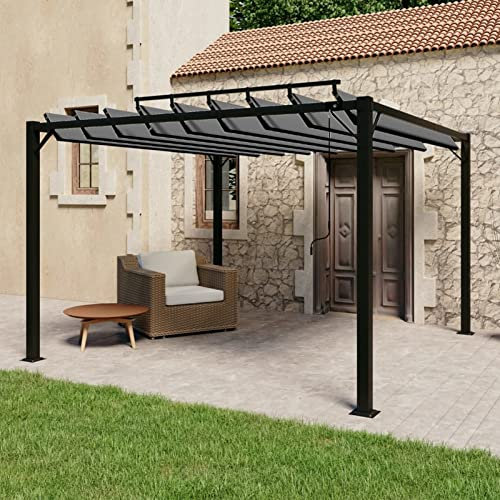 ZEYUAN Pergolato a Lamelle 3x3 m Antracite in Tessuto e Alluminio,Casa e Giardino,Prato e giardino,Vita all'aperto,Strutture da esterno,Baldacchini e gazebo(SPU:313926)