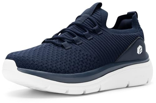 FitVille Scarpe da Ginnastica Uomo Scarpe Sportive Extra Larghe da Camminata Slip-on Jogging Fitness Sneaker Blu Navy 47 EU X-Larga