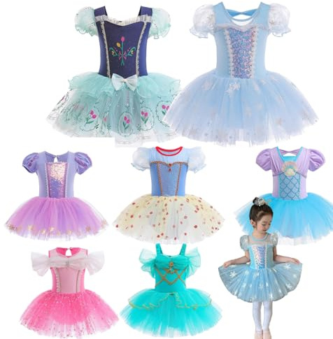 LOJAX Body da Balletto, Costumi da Ballo per Bambini, Costumi da Ballo Principessa, Principessa, Costumi da Balletto, Abiti per la Pratica del Balletto Principessa, Adatti per 100-140 cm