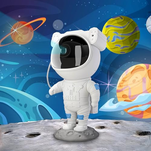 Mebus Astronaut Sternenhimmel Projektor LED Sternenprojektor mit 8 Nebelmodi 2 Sternenmodi Fernbedienung einstellbare Helligkeit und Geschwindigkeit 360° Rotation für Kinder und Erwachsene
