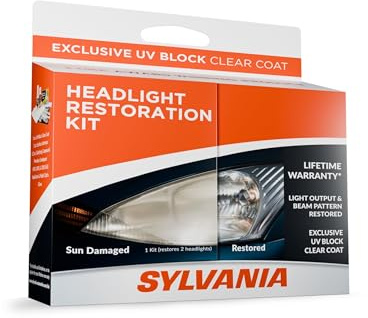 SYLVANIA Headlight Restoration Kit - Long-Lasting Headlight Repair Kit for Restoring to Like-New Condition - Surface Activator, Exclusive UV Coating, Clarifying Compound & More - No Tools Required