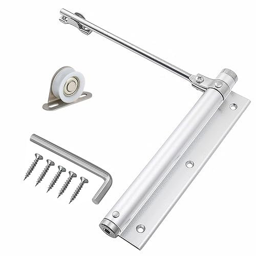 YUOIP® Ferme-Porte à Ressort en Alliage d'aluminium de Porte Closers Force du ressort réglable Dispositif de Fermeture Automatique 40kg (1 pièce)