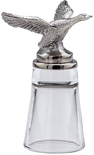 H.Bauer jun. Edelstahl Zylinder Schnapsglas 4 cl ohne Henkel - ausgefallenes Shotglas mit Jagdmotiv Ente Ø 4.5 cm - individueller Stamper mit Fuß - Highlight zu jeder Party, Feier oder an der Bar