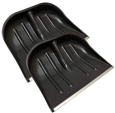 2x Schneeschieber Schneeschaufel Schwarz 45cmx35cm mit Schiebekante aus Aluprofil