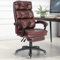 Blisswood Office Chair with Footrest – Ergonomic PC Gaming Chair with Lumbar Support, Reclining Tilt 360° Swivel padded Backrest Headrest seat cushion for Adults & Students_PU Leather Shiny Dark brown