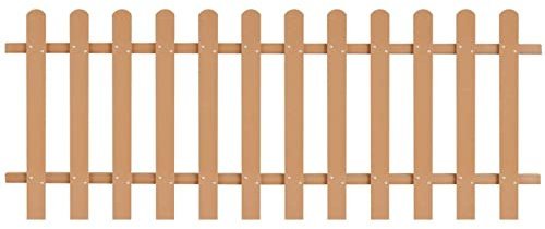 Gecheer Lattenzaun WPC-Zaun Zauns Mit insgesamt 12 Latten,Vorgartenzaun Friesenzaun Zierzaun 200 x 80 cm (L x H) als Gartenzaun,Holz-Kunststoff-Verbundwerkstoff (WPC),Einfacher Zusammenbau,Braun