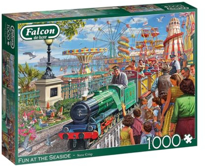 Falcon Fun at the Seaside - 1000 Piece Jigsaw Puzzle for Adults - Beautifully Illustrated 1000Pc Adults Jigsaw Puzzle, Fun Activity for Home, Puzzles for Rainy Days, Birthday Jumbo