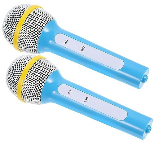 MUSISALY 2 Pièces Microphone Simulé Jouet Micro Bébé Faux Accessoire De Microphone Faux Microphones Jouets pour Enfants Accessoire De Microphone Créatif Microphone sans Fil Plastique