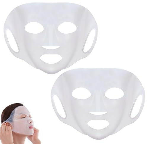 JEYORZY 2 Pezzi Maschera per il Viso, Mascherina Riutilizzabile in Silicone Maschera per il Viso Idratante Viso Idratante