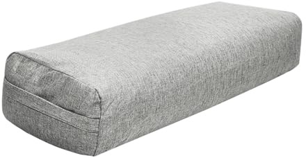 kesurpae Portable Rectangular Yoga Pillow Skin-Friendly For Convenient Yoga Sessions Bolster Pillow For Legs Restorative Practice Balance Ps Modification Removable Cover, Gray, 70x24x14cm