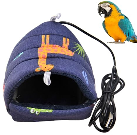 a gabbia per uccelli – riscaldato, caldo per parrocchetti, amaca elettrica per animali domestici, nascondiglio interno | per uccelli regolabile riscaldato, portatile, peluche