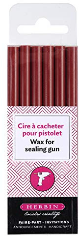 Herbin Vax för vaxpistol Limstift, Röd, 15.40 x 4.50 x 1 cm x 8 stycken
