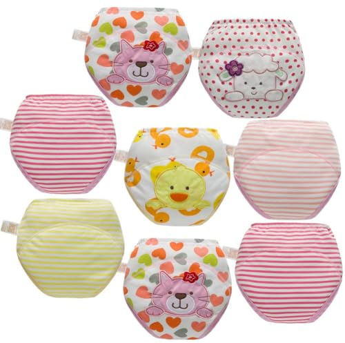 Skhls Couches Culottes d'apprentissage Lavable pour Les Enfants 2-4 Ans (4 Ans, 8pcs Filles)