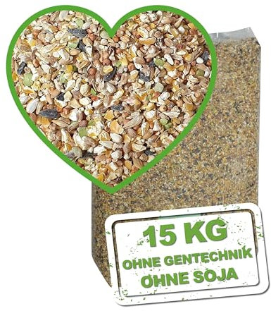 MeineHennen KÖRNER VITAL 15 kg. Premium Hühnerfutter, Wachtelfutter, Körnerfutter, Geflügelfutter und Hennenfutter. Alleinfutter für Hühner, Wachteln, Legehennen