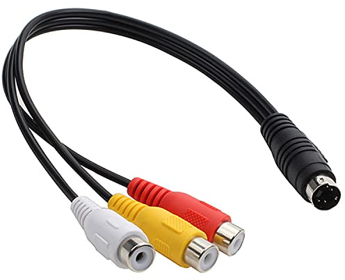 4 Pin S-Video to 3 RCA AV Female Cable for TV PC Computer Video AV Projector for Video TV Laptop Adapter Cable (27cm)