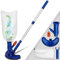 tillvex Kit de Mantenimiento de Piscinas | Set Completo de Aspirador Limpiafondos con Mango Telescópico | Incl. Cepillo, Red de Limpieza, Varilla Extensible (con Mango telescópico)