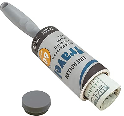 MyGiftHub Keep Your Secret- Lint Roller for Diversion Safe-Hidden Compartment for Keys, Cash and Valuables(Grey)