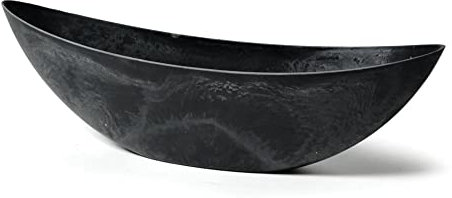 colourliving Blumentopf groß Pflanzschale Boat in L und XL Blumentopf anthrazit aus recyceltem Kunststoff Blumenkasten (L(39cm))