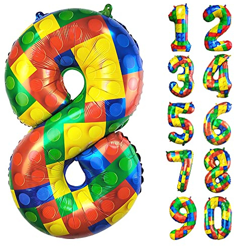 CHANGZHONG® Palloncino di compleanno a forma di numero 8 in colore gigante in pellicola Mylar per ragazzi e ragazze, decorazione per forniture di feste di compleanno