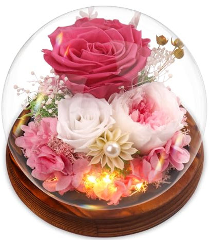 Geschenke für Frauen Muttertagsgeschenk Rose, Ewige Infinity Rosen im Glas, Blumen Geburtstagsgeschenk Mama Freundin,Geschenk für Frau Freundinnen Geburtstag für Jahrestag Geschenk für Sie, Rosa