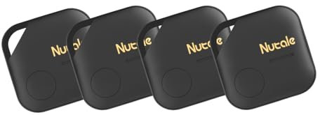 Nutale Localisateur D'objets de Clé Portefeuilles Noir 4PCS Key Finder Téléphone Chercheur Trouve-clés Porte Clés Localisateur et Traqueur Sonore pour Retrouver Clé