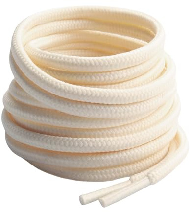 Gendewiner 2 Pairs Cream White 115 cm Long Round Boots Shoelace Hiking Boots Shoe Laces Replacements for School Football Trainer Laces