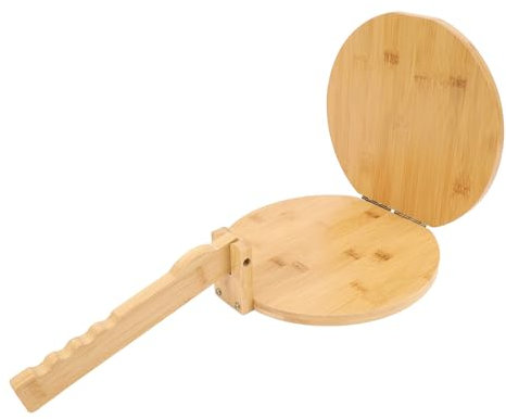Presse à Tortilla en Bois, Charnières et Joints en Acier Inoxydable, Presse à Naan Multifonctionnelle – pour les Tortillas Mexicaines Faites Maison, Comprend 50 Papiers Parchemin