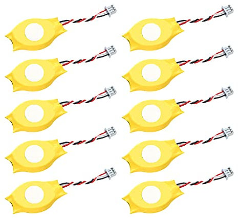 Chenxi Studio 10 unidades de batería de botón de iones de litio para portátil BIOS CMOS PLC 3V CR2032 2032 con 3 cables de cable de 3 pines