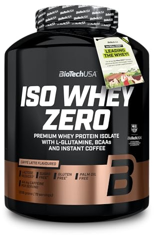 BioTechUSA Iso Whey Zero | Premium Whey Protein Isolate | Grass-Fed | Enzyme-Free | Sugar- and Gluten-free, 1816 g, Caffé Latte