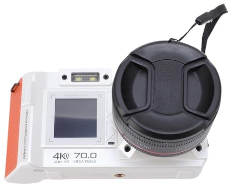 Asixxsix Cámara Digital 4K, Cámara DSLR de 70MP con 50x Zoom Auto Focus F1.8 Apertura Doble Pantalla Flash WiFi, Cámara de Video para Fotografía Vlogging Vlogging (White)