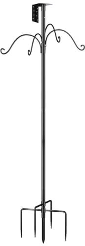 Bohany Columna de alimentación para pájaros, Altura Ajustable, Barra de Metal para de pájaros, 193 cm, Colgador de colibrí para Alimentar Ardillas, Plantas, estación meteorológica, para