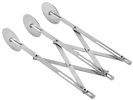 3 hjul rostfritt pizzakniv skärare justerbar degdelare för bakverk pasta kakor kök bakverktyg - sparande hjälpare effektiv bekväm jämn skärning