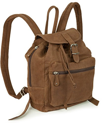 Hamosons â€“ Kleiner Lederrucksack/Cityrucksack GröÃŸe S aus Büffel-Leder, Braun, Modell 511