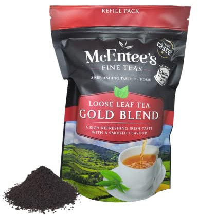 McEntee's Irish Loose Leaf Gold Blend Tea - 250g Refill Bag - Expertly Blended in Ireland to give That Perfect Cup of Tea. A Traditional Blend of Assam and Kenyan Tea Delivering That Taste of Home.
