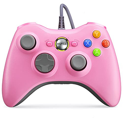 VOYEE Wired Controller Compatible with Xbox 360 Controller (Pink)