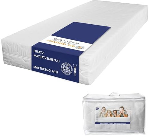 TULENA Matratzenbezug 100x200 cm Matratzenschoner mit Reißverschluss | angenehm weich, gut verarbeitet | als Ersatz Bezug | beide Seiten versteppt Doppeltuch