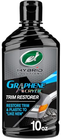 Turtle Wax Hybrid Solutions Graphene Acrylic Car Trim Restorer, 296ml, Pack of 1,Brings Dull, Faded Exterior Car Plastic and Bumpers Back to Black Permanently, Protects From Future Damage
