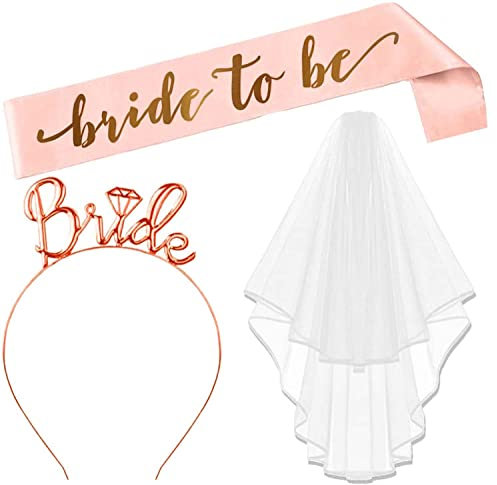 Gadget per Addio al Nubilato, Bride to Be Decorazione Fascia e Velo da Sposa Accessori per Addio al Nubilato Sposa
