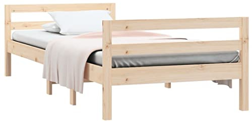 vidaXL Massivholzbett Einzelbett Bettgestell Bett Holzbett Bettrahmen Lattenrost Schlafzimmerbett Schlafzimmermöbel 80x200cm Kiefer