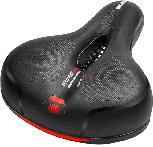 Bequem Weich Fahrradsattel,Schaum Radsattel,Wasserdichten Gel Fahrradsitz,Ergonomisch Stoßdämpfend Fahrrad Sattel mit Reflektierendem Band für Cityrad Mountainbike Rennrad Heimtrainer