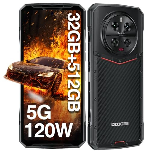 DOOGEE DK10 Outdoor Handy 5G - 512GB+32GB Dimensity 8020,64MP Nachtsicht+50MP*3 Quad-Kamera 6.67''120Hz Outdoor Smartphone ohne Vertrag,120W/5150mAh IP68 Android Dual SIM/WiFi 6/Fingerabdruck ID/NFC