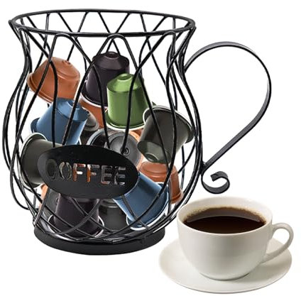 TULEBOLIAN Kaffee Pod Halter,Kaffeekapselkorb,Kaffee Kapsel Lagerung Korb,Kaffee Kapsel Lagerung Korb,Organizer für Kaffeepads im Vintage-Stil,Kaffeezubehör,für Hotel,Hause