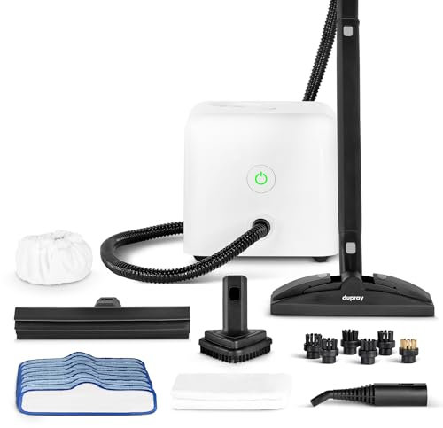 Dupray Neat Steam Cleaner with 22-Piece Accesory Kit – Multipurpose Portable Steamer for Deep Cleaning Floors, Cars, Tiles, and More – Deep Clean Using Only Water (including 8 microfiber pads)