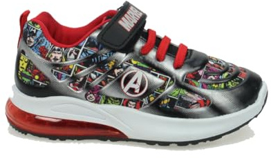 Marvel Avengers Felix Emboss Light Up - Scarpe da ginnastica per bambini, taglie 40, 8, 9, 10, 11, 12, colore: Nero/Rosso, Nero , 9 UK Child