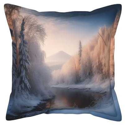 IguaTu Winter Wonderlands Leder-Kissenbezüge – weicher dekorativer Kissenbezug für Couch, Bett, Stuhl, Auto und Heimdekoration, 45,7 x 45,7 cm
