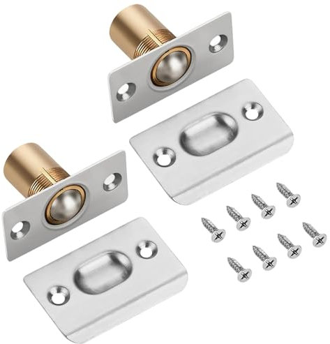 2 Sets Ball Door Catches for Internal Doors,Roller Ball Door Catches,Adjustable Ball Latches Spring Ball Bearing Door Catch for Cupboard Closet Top,Pantry Door Latch Invisible Cupboard Closure