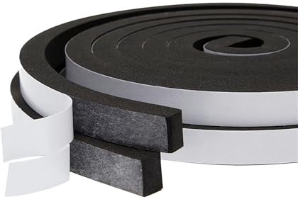 Selbstklebendes Dichtungsband aus Moosgummi, 15mm Breite x 5mm Dicke, 5m Länge, Effektive Schaumstoffdichtung für Türen, Fenster und Geräuschdämmung