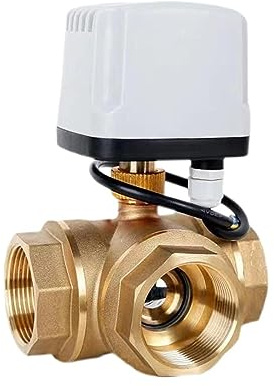 Vanne de régulation, Vanne à bille électrique en laiton, 1/2 3/4 1 1-1/4 1-1/2 , 3 voies, étanche IP65, motorisée, 3 fils, 2 commandes, Type T/L(DN15,L TYPE_24)