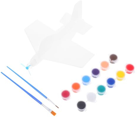 Tofficu Assembling an Airplane Model Paintable Craft Glider Foam Airplane Model Unfinished DIY Plane for Boys and Girls for Indoor Outdoor Fun